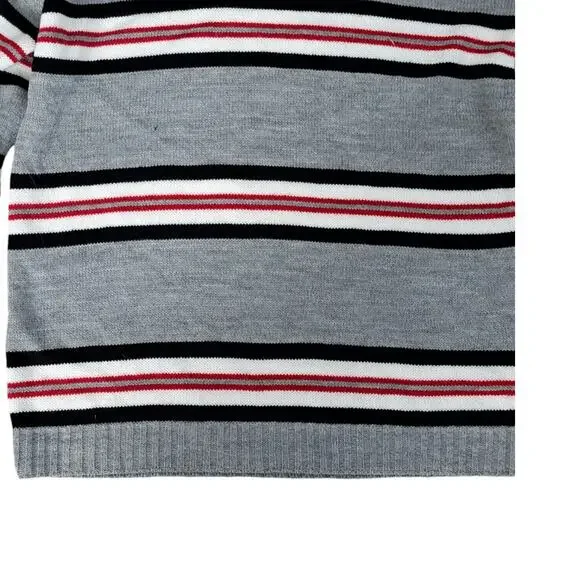 Cotton Emporium Girl's Gray Stripe Long Sleeve Sweater Size Medium NWT - Picture 4 of 6